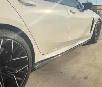 MMOMOTORSPORT BMW 8 Series G16 M8 F93 2019-2023 Gloss Black Side Skirts Extension Lip AC
